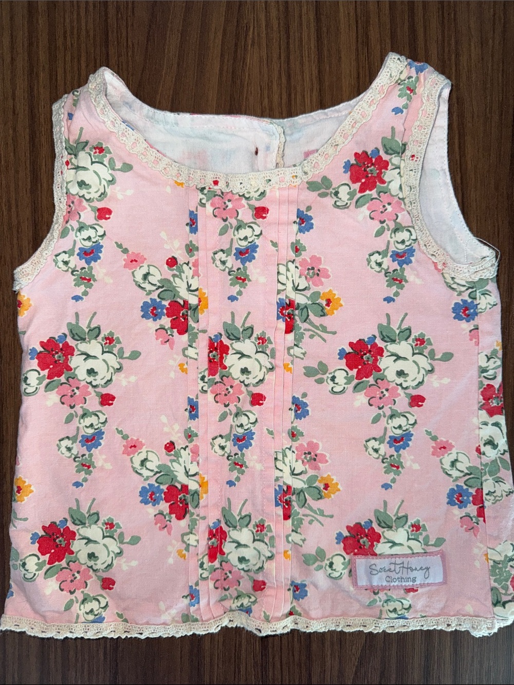 SweetHoney Floral Pink Toddler Tank 2T